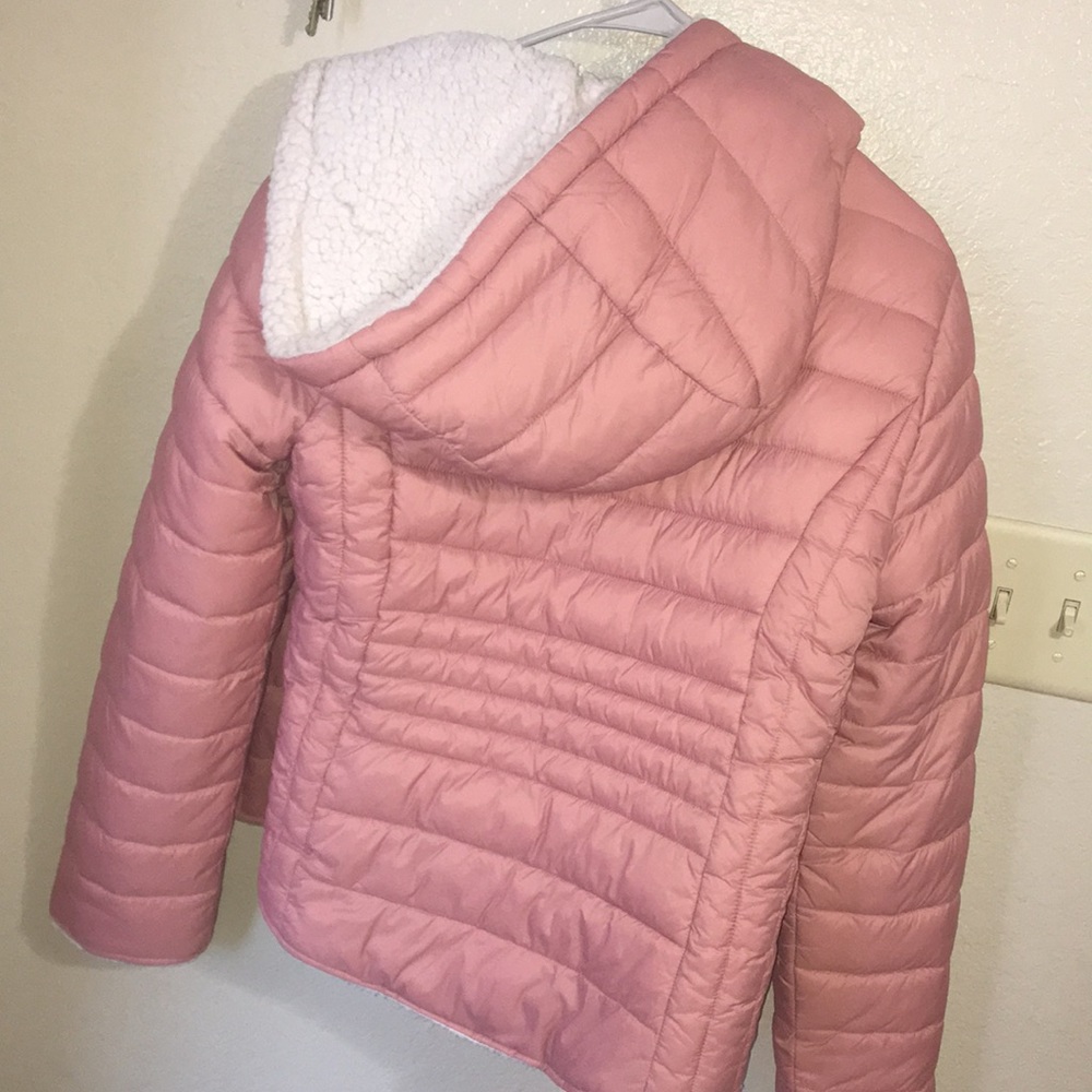 Pink puffy jacket